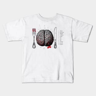 Zombie Dinner Brain Medical Diagram Kids T-Shirt